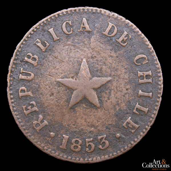 Chile 1/2 centavo 1853 - Imagen 2