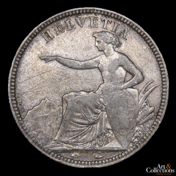 Suiza (Confederacion Helvetica) 5 francos 1851A - Imagen 2