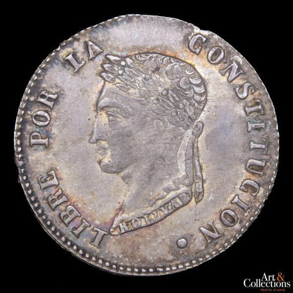 Bolivia 4 soles 1857 PTS FJ - Imagen 2