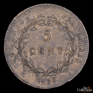 Colonias Francesas 5 centimes 1829A Hermosa condicion