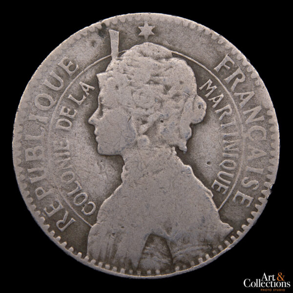 Martinica 1 franco 1897 - Imagen 2