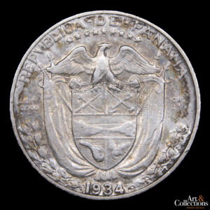 Panama 1/10 balboa 1934 – Escasa. Excelente condicion!