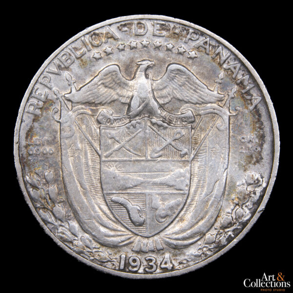 Panama 1/10 balboa 1934 - Escasa. Excelente condicion!