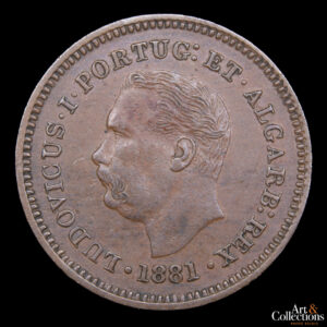 India Portuguesa 1/8 tanga 1881 Luis I. Escasa