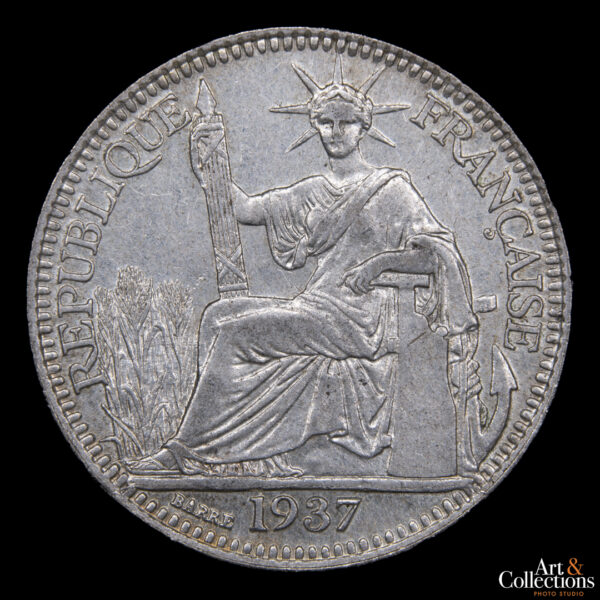 Indochina francesa 10 cents 1937 - Imagen 2