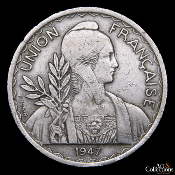 Indochina francesa 1 piastra 1947 - Imagen 2