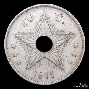 Congo Belga 20 centimes 1911 Alberto I