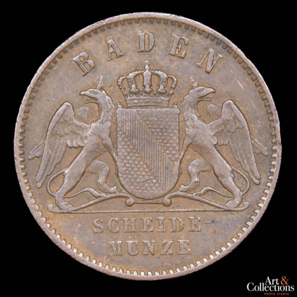 Alemania (Gran Ducado de Baden) 1 kreuzer 1863 - Guillermo I - Imagen 2