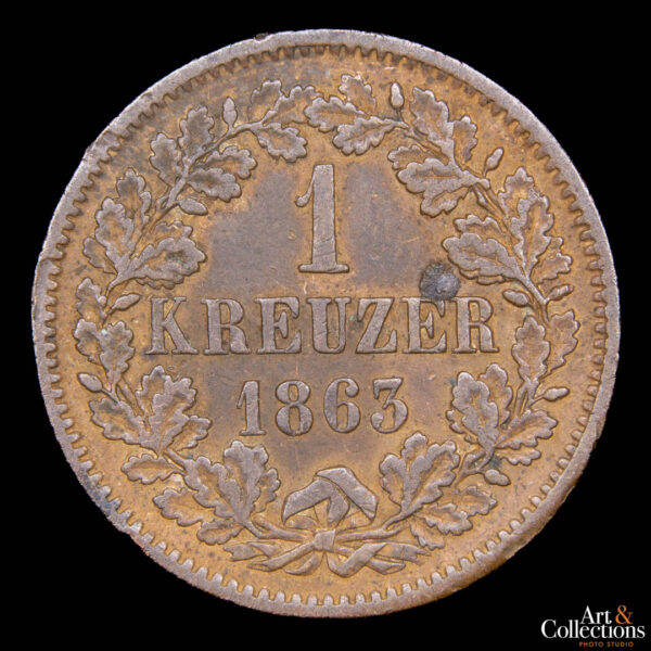 Alemania (Gran Ducado de Baden) 1 kreuzer 1863 - Guillermo I