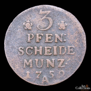 Alemania (Reino de Prusia) 3 pfennig 1752 A – Federico II el Grande