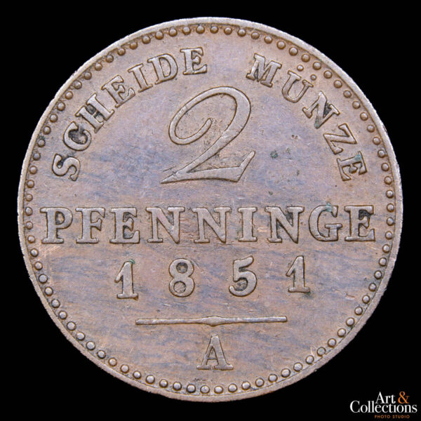 Prusia 2 pfennig 1851