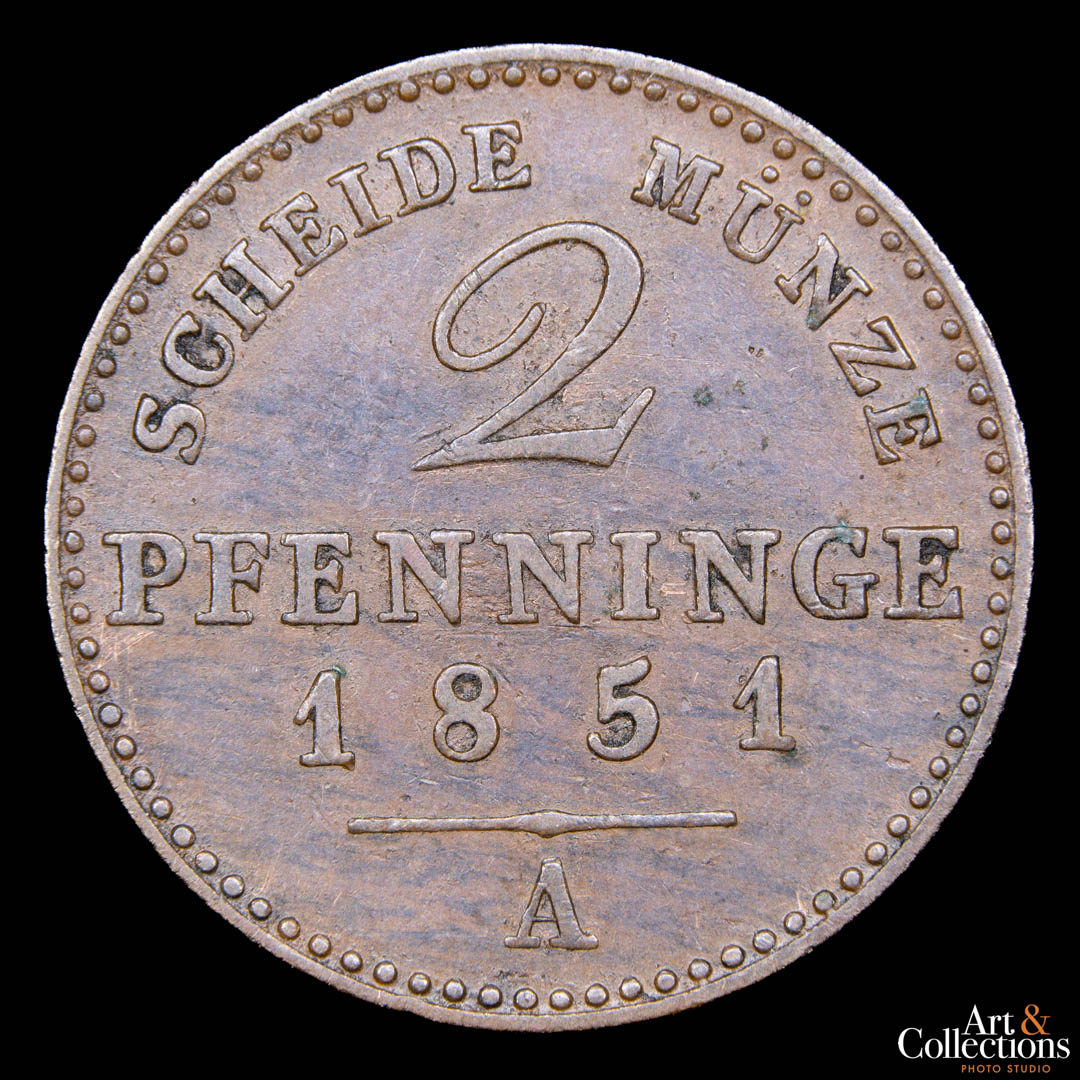Prusia 2 pfennig 1851