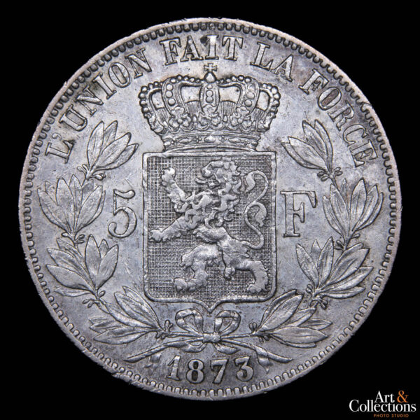 Belgica 5 francos 1873 Leopoldo II