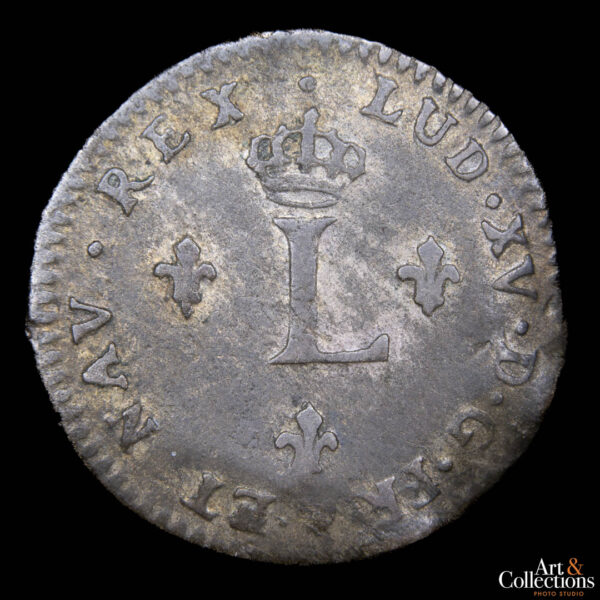 Francia 2 sols 1744 BB Rey Luis XV