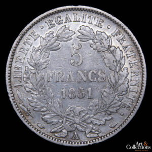 Francia, 2da Republica,  5 francos 1851 A