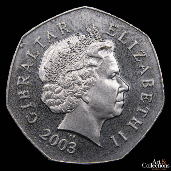 Gibraltar 50 pence 2003 - Isabel II - Navidad: Maria y Jose - Imagen 2