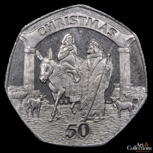 Gibraltar 50 pence 2003 – Isabel II – Navidad: Maria y Jose