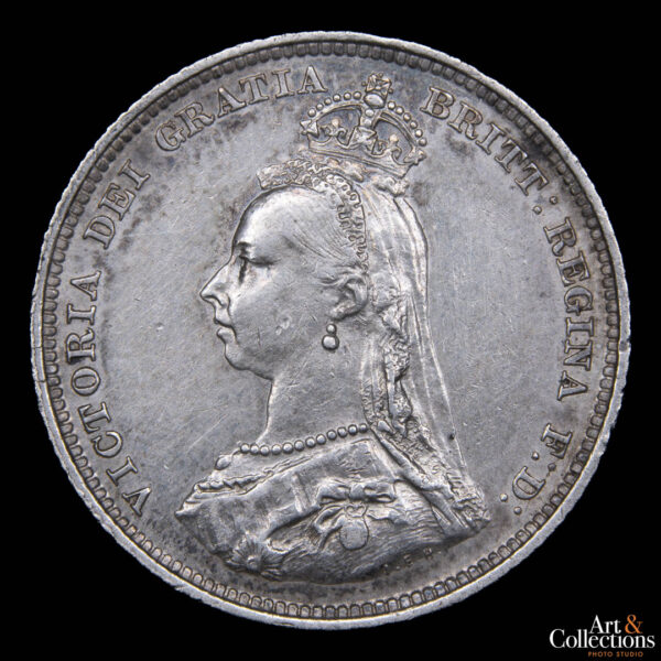 Gran Bretaña 1 shilling 1887 - Reina Victoria - Imagen 2