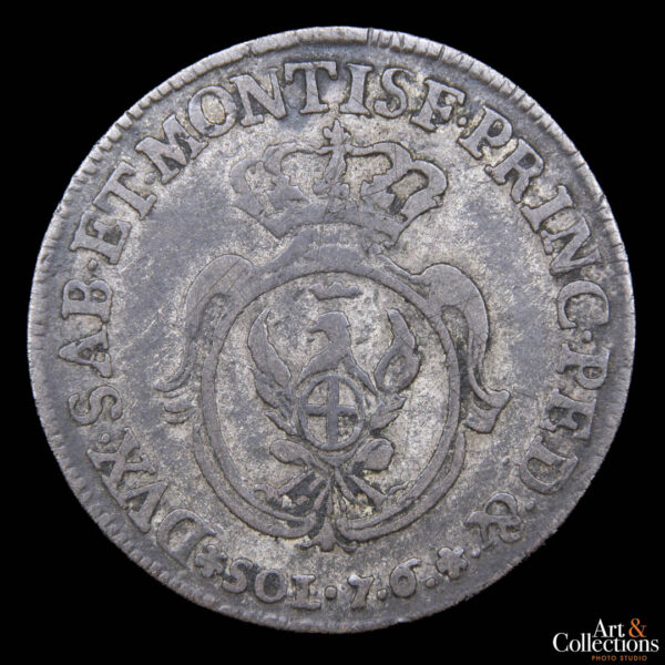 Italia (Reino de Cerdeña) 7.6 soldi 1757 - Carlo Emanuele III - Imagen 2