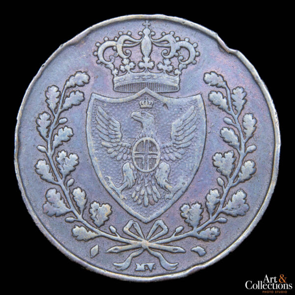 Italia (Reino de Cerdeña) 5 centesimi 1826 - Carlo Felice - Imagen 2
