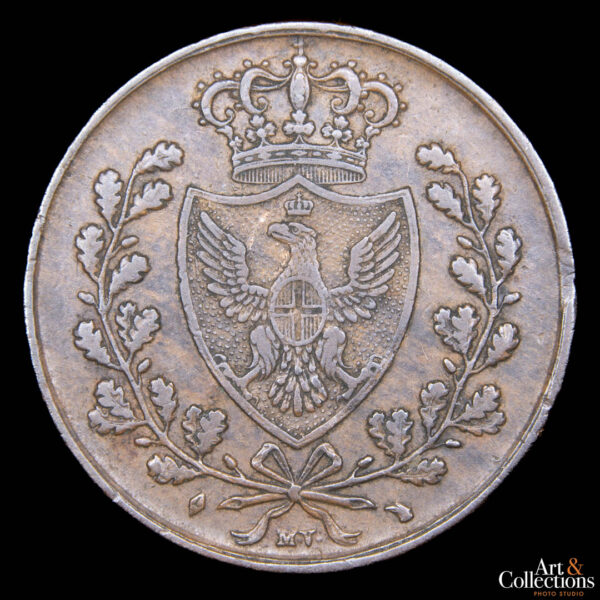 Italia (Reino de Cerdeña) 5 centesimi 1826 M.V.L. - Carlo Felice - Imagen 2