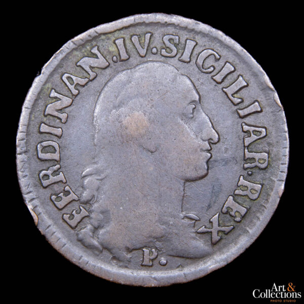Italia (Reino de Napoles) 1 grano o 12 cavalli 1793 Fernando IV - Imagen 2