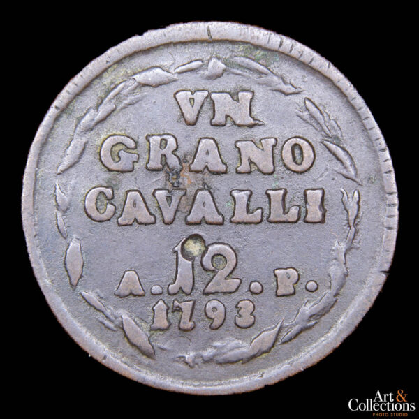 Italia (Reino de Napoles) 1 grano o 12 cavalli 1793 Fernando IV