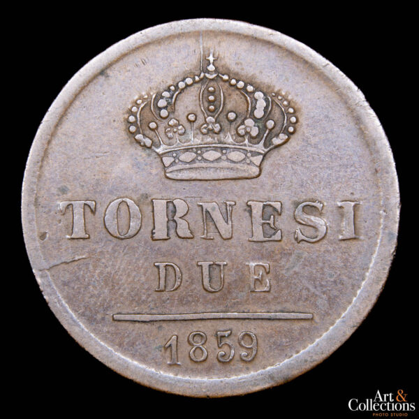 Italia (Napoles-Reino de las dos Sicilias) 2 tornesi 1859 - Fernando II