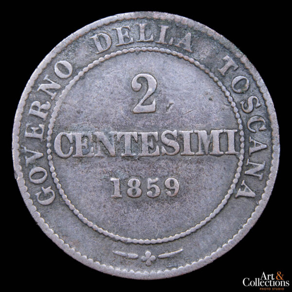 Italia (Toscana - 2do Gobierno provisional) 2 centesimi 1859