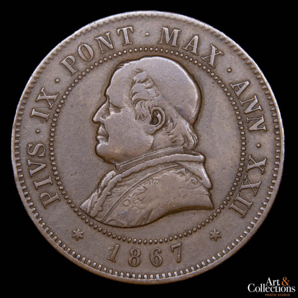 Italia (Estados papales) 4 soldi 1867 XXII - Pio IX - Imagen 2