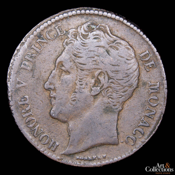 Monaco 5 centimes 1837 - Honore V - Imagen 2