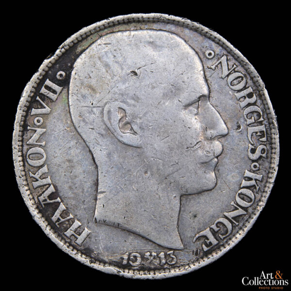 Noruega 1 corona 1913 - Haakon VII - Imagen 2