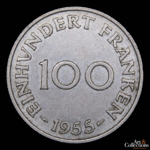 Saarland 100 franken 1955 XF+