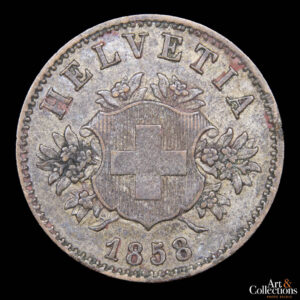 Suiza 20 rappen 1858