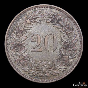 Suiza 20 rappen 1858