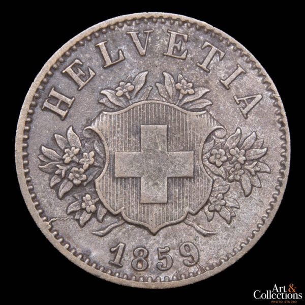 Suiza 20 rappen 1859