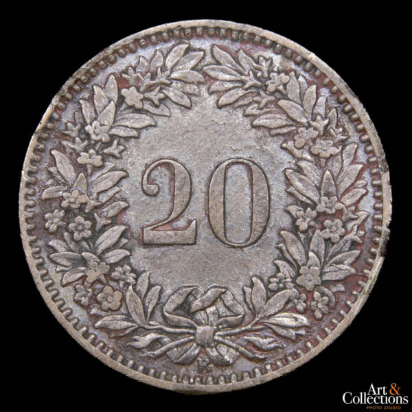 Suiza 20 rappen 1859 - Imagen 2