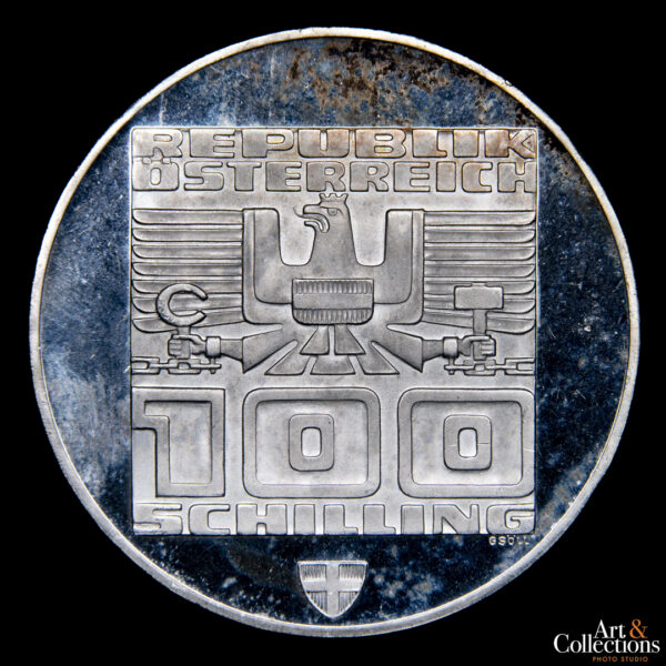 Austria 100 schilling 1975 Olimpiadas de invierno de Innsbruck - Imagen 2