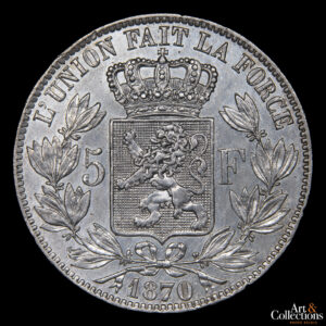 Belgica 5 francos 1870 Leopoldo II