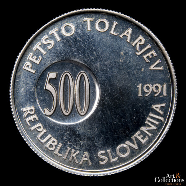 Eslovenia 500 tolarjev 1991 - 1er aniversario Plebiscito sobre la independencia - Imagen 2