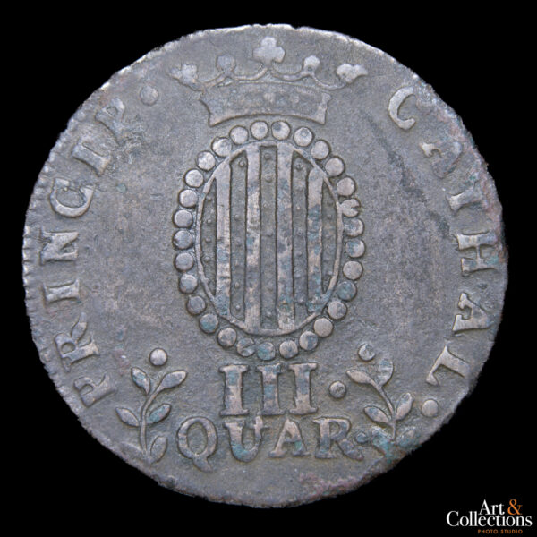 España (Principado de Cataluña) 3 quartos 1812 - Fernando VII - Imagen 2