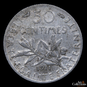 Francia 50 centimes 1911 Fecha escasa