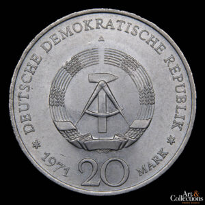 Alemania Democratica 20 marcos 1971 A – 85° cumpleaños de Ernest Thalmann