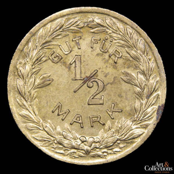 Alemania (Ciudad de Pforzheim - B.H. Mayers Hof-Kunst-Präge Anstalt) 1/2 marco 1914