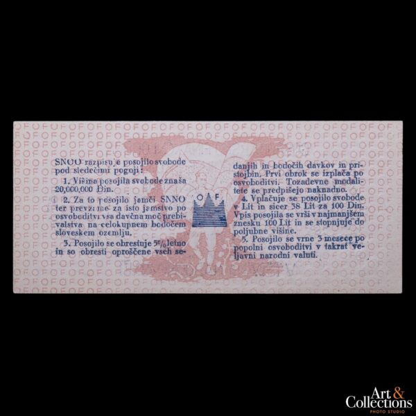 Yugoslavia (Militar) 100 lit 1944