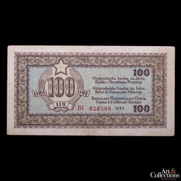 Yugoslavia (Banco para Istria, Fiume y Eslovenia) 100 lire 1945