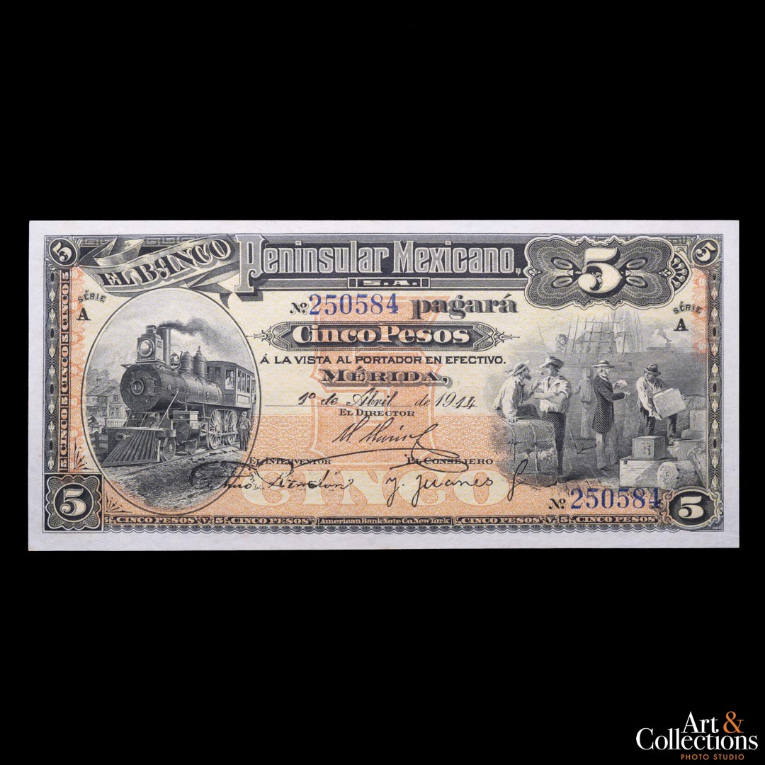 Mexico (Banco peninsular) 5 pesos 1914