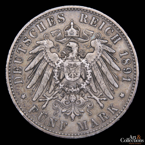 Alemania (Reino de Sajonia) 5 marcos 1891 E