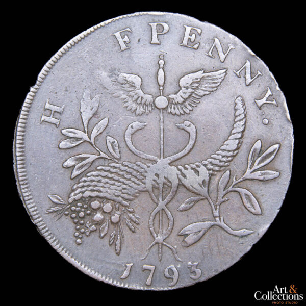 Gran Bretaña 1/2 penny 1793 - Sir Isaac Newton