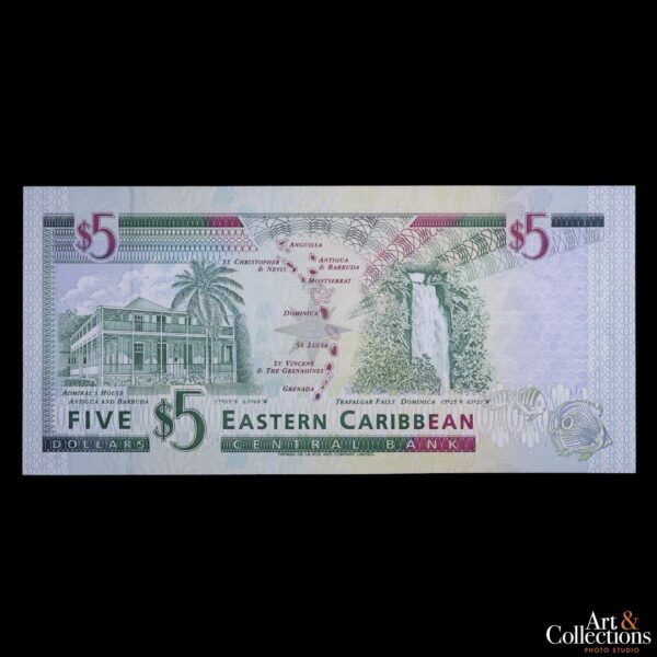 Antigua (Estados del Caribe Oriental) 5 dolares 1994 - Imagen 2